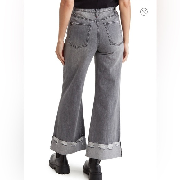 NEW Alice + Olivia Amazing Distressed High Waist Raw Cuffed Boyfriend Jeans - Picture 2 of 8